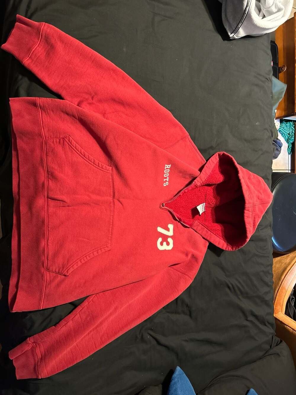 Roots Athletics Heritage 73 Quarter-Zip Red Fleece Hoodie